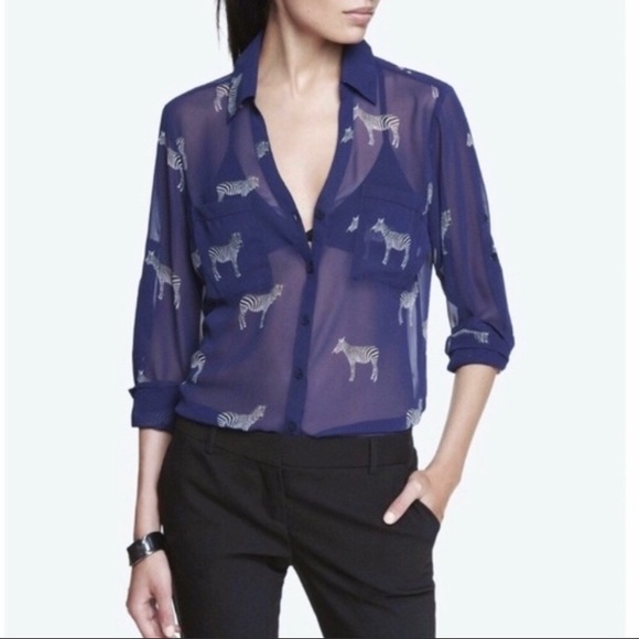Express Zebra Portofino Shirt | Poshmark